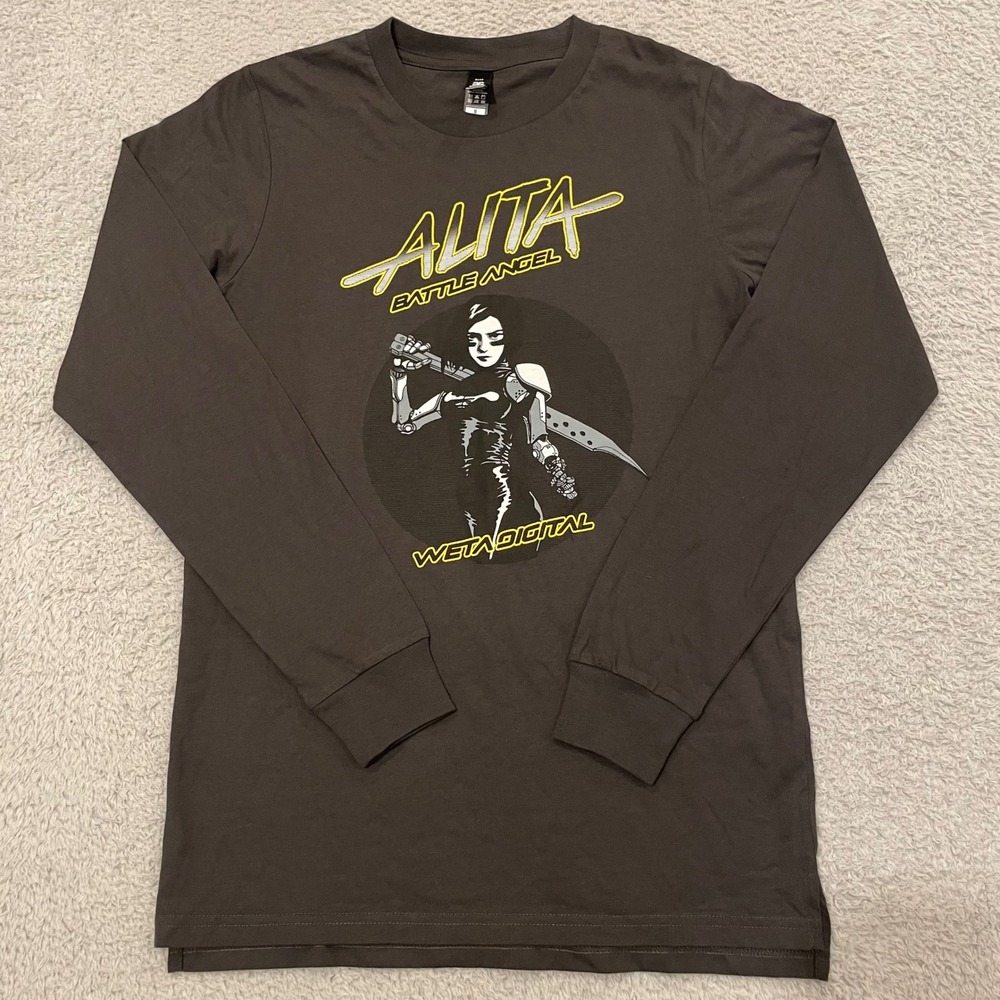 Alita Battle Angel Weta Digital Shirt Size Small Gray Long Sleeve